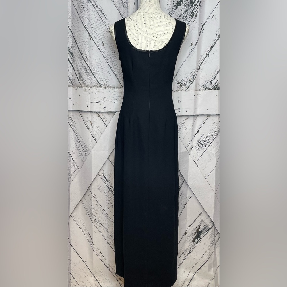 Vintage Cache Black Maxi Sequin Beaded Flower Dress - Picture 5 of 15